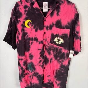 Disney Mickey Mouse Halloween Button Up Embroidered Shirt